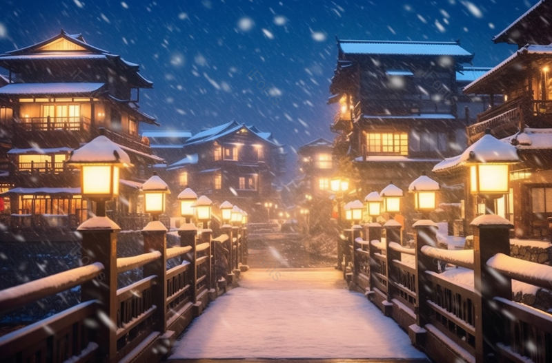日本温泉小镇大坂泽银山温泉近日遭遇暴雪,高清,摄影图,摄影图片,图片大全,摄影图免费下载